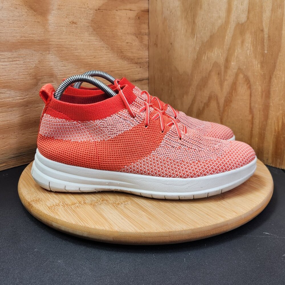 Fitflop Uberknit Womens Orange High Top Shoes Sneakers Size 9